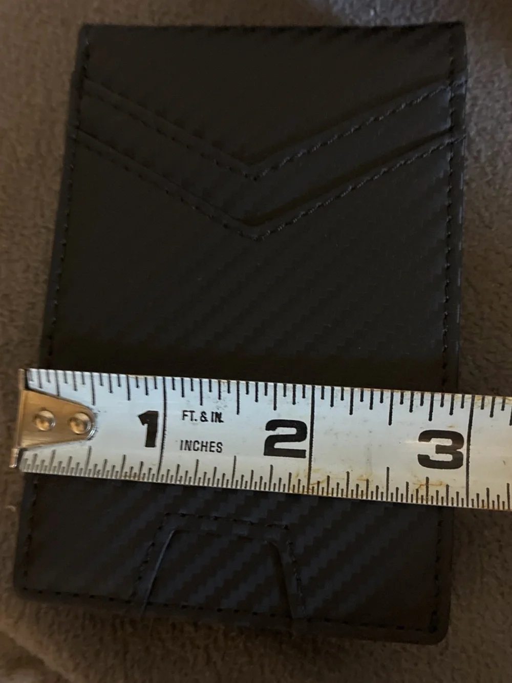 Slim Carbon-Texture Money Clip Wallet - Black